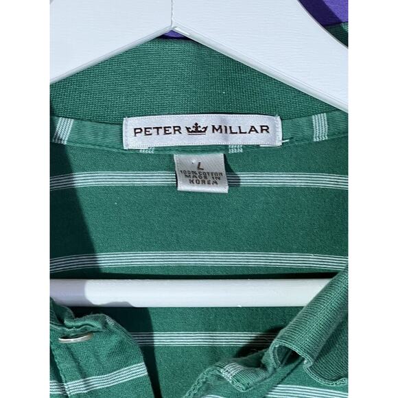 peter millar polo Shirt Lot Of 2 Solid Striped Purple Green Size L - Picture 3 of 12
